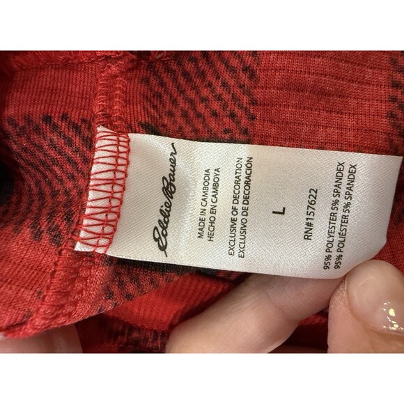 Eddie Bauer Red Black Buffalo Plaid Dog Sweater Large Fleece Pet Pullover NWT - Picture 3 of 8